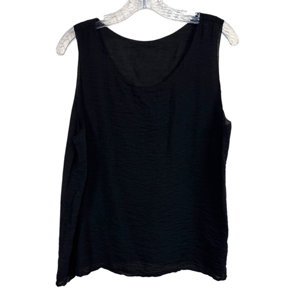 Cut Loose Black Tank Top Lightweight Flowy Lagenlook Sheer Minimalist sz Large - Picture 1 of 6
